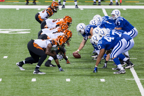 Curtis Painter throws an interception vs the 2011 Cincinnati Bengals